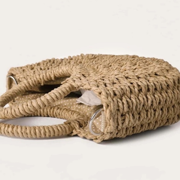 Half moon woven straw bag BoHo Crossbody rattan - Picture 4 of 7